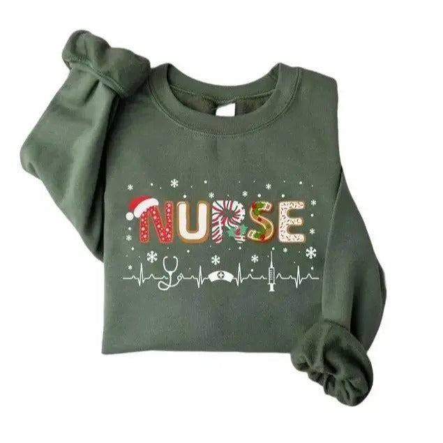 Nurse Christmas sweatshirt/hoodie/tshirt, Christmas Nurse Sweatshirts, Holiday Nurse Sweater, Christmas Stethoscope...
