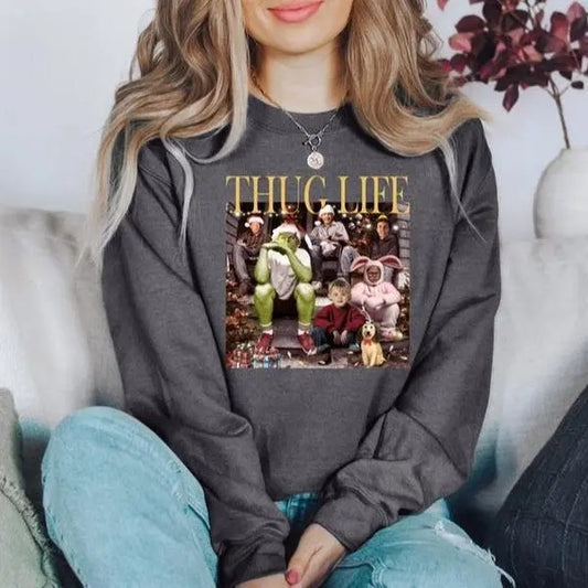 Thug Life Christmas sweatshirt/hoodie/tshirt, Christmas Sweatshir,t Christmas Movie Shirt, Christmas Friends Shirt Christmas Gifts for Women Holiday Crewneck Xmas
