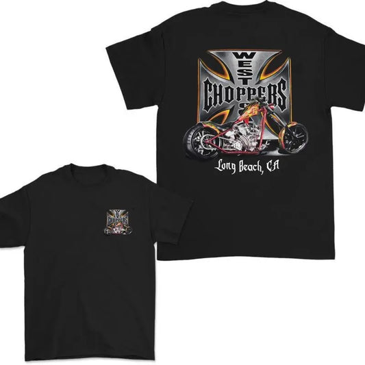 West Coast Choppers 2 Sided sweatshirt/hoodie/tshirt, Long Beach CA Motorcycle T-shirt, Casual Women's Shirt and Men...