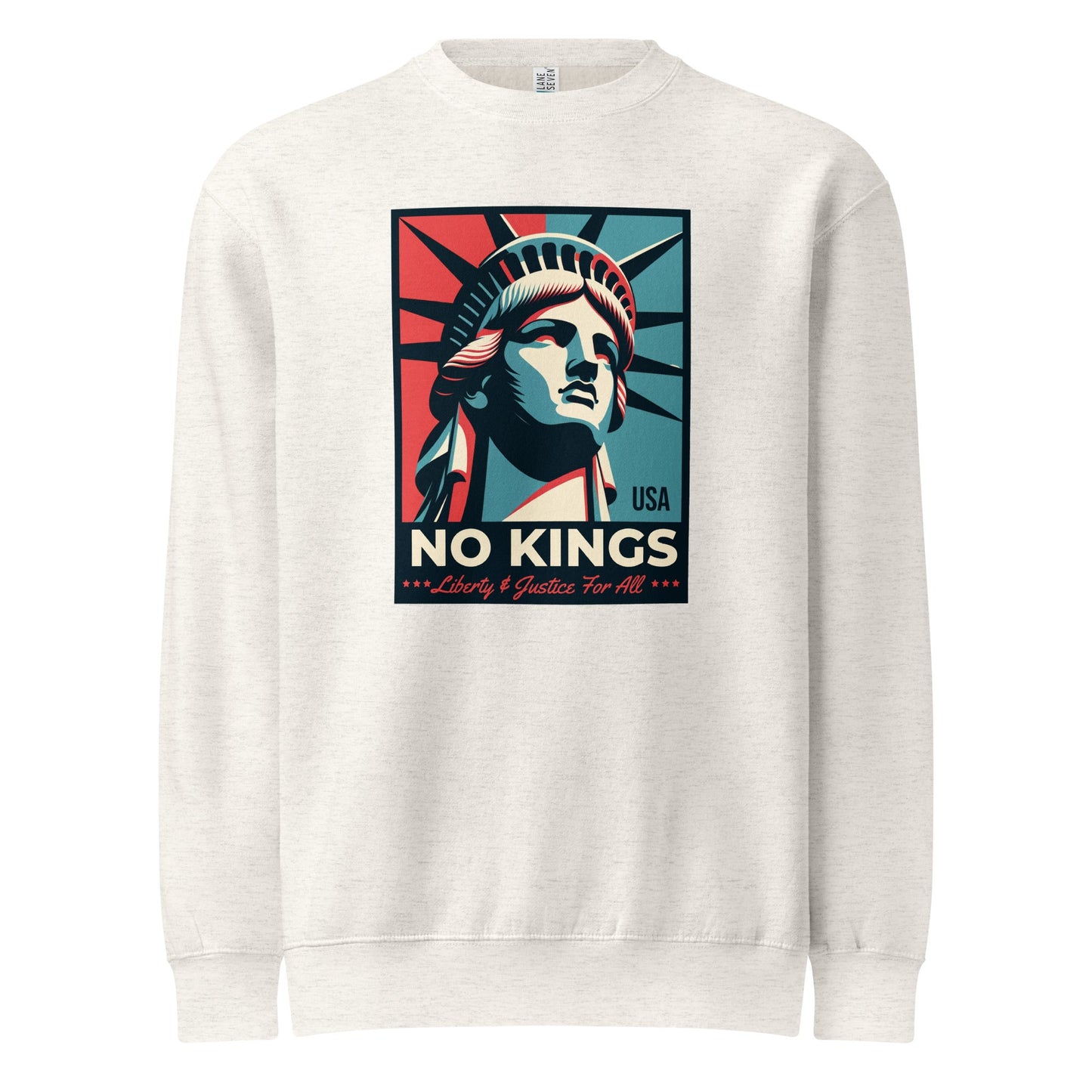 No Kings - Liberty and Justice For All - Premium Crew Neck Sweatshirt T-Shirts, Hoodie | InkThreadWorks.com (Image 2)