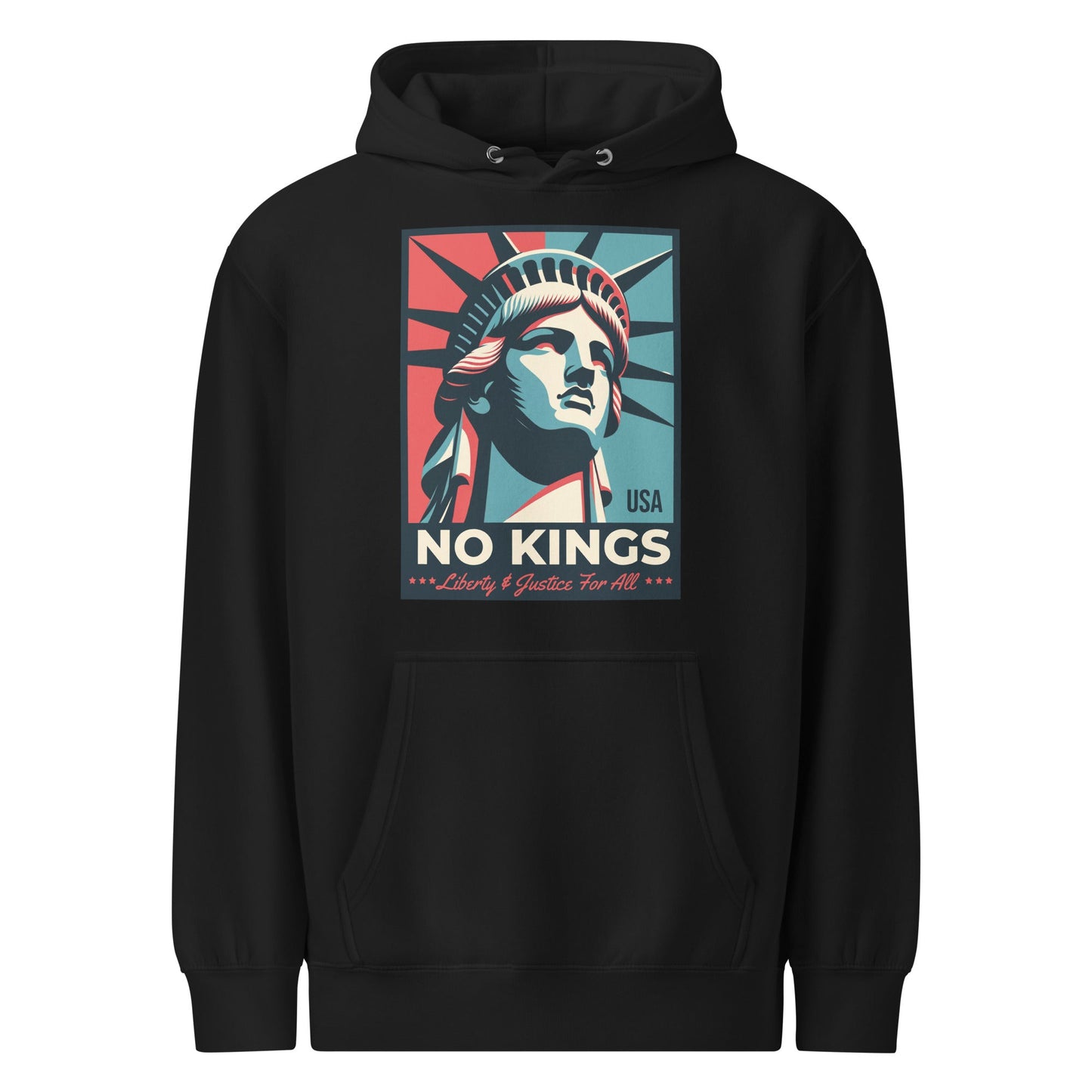 No Kings - Liberty and Justice For All Premium Hoodie T-Shirts, Sweatshirt | InkThreadWorks.com (Image 2)
