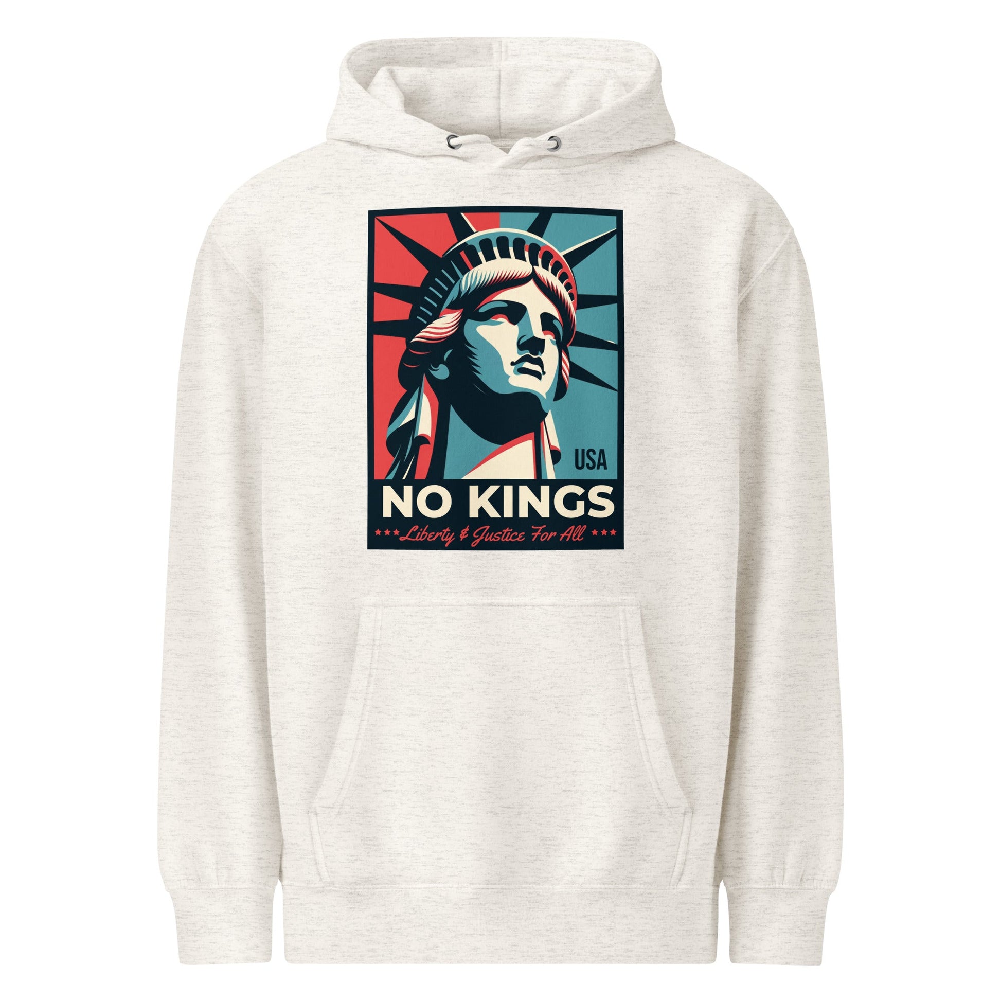 No Kings - Liberty and Justice For All Premium Hoodie T-Shirts, Sweatshirt | InkThreadWorks.com (Image 1)