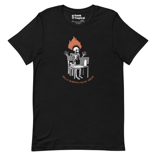 Skeleton Computer Burnout T-Shirt