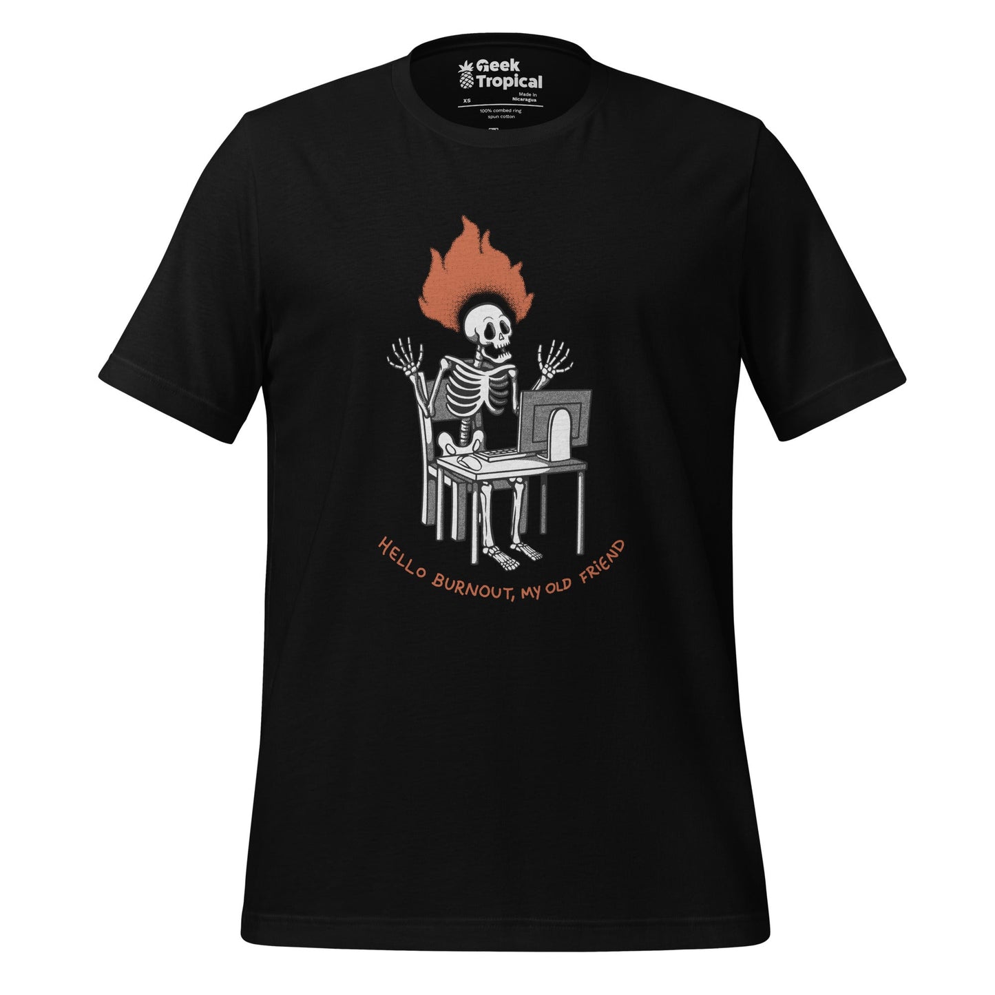 Skeleton Computer Burnout T-Shirt