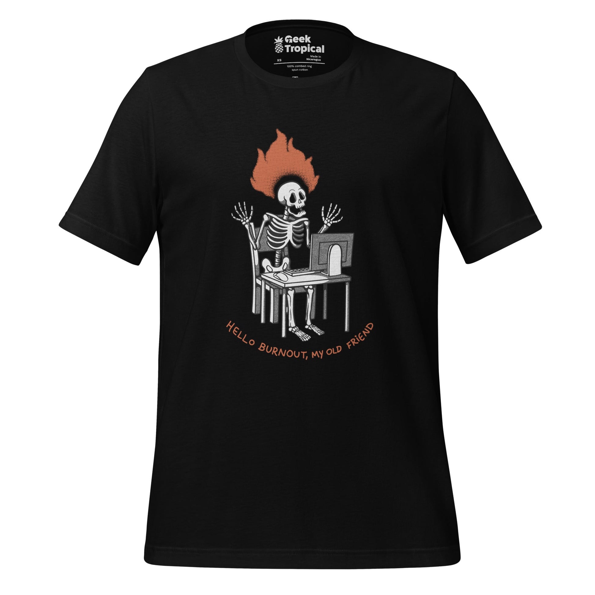 Skeleton Computer Burnout T-Shirt