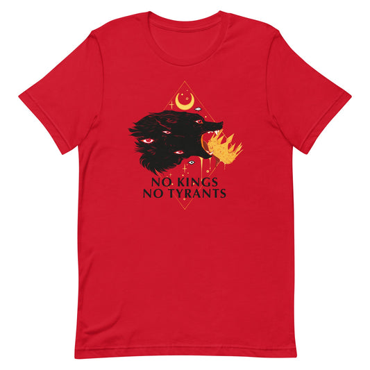 No Kings Wolf, Unisex T-Shirt Hoodie, Sweatshirt | InkThreadWorks.com (Image 1)