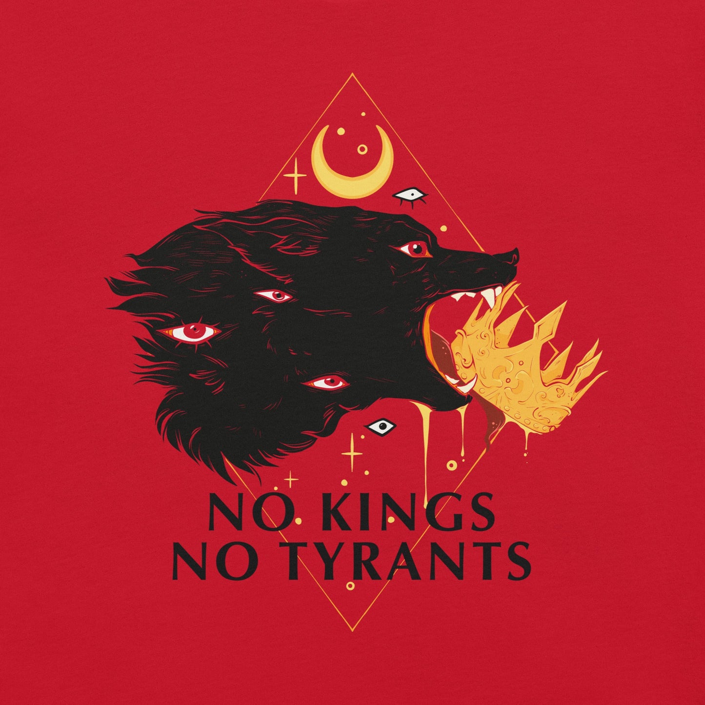 No Kings Wolf, Unisex T-Shirt Hoodie, Sweatshirt | InkThreadWorks.com (Image 2)