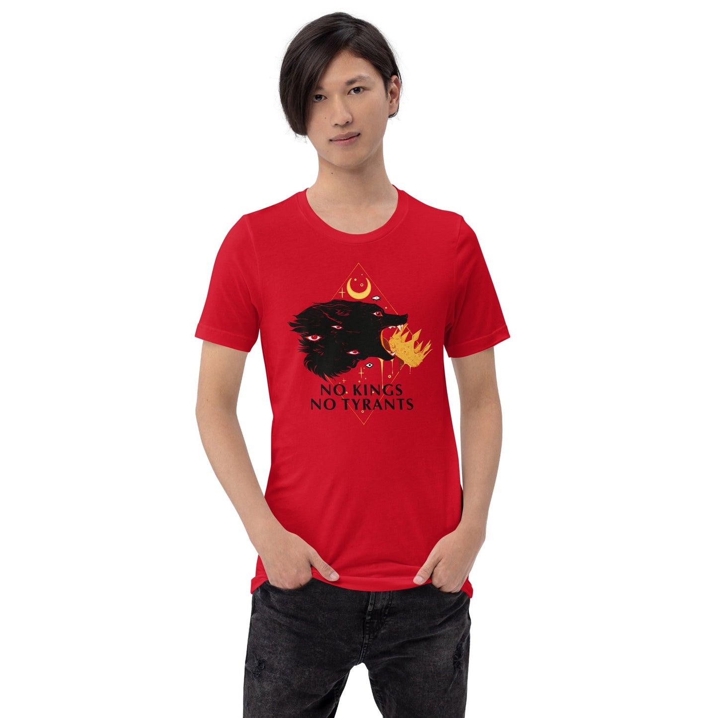 No Kings Wolf, Unisex T-Shirt Hoodie, Sweatshirt | InkThreadWorks.com (Image 5)