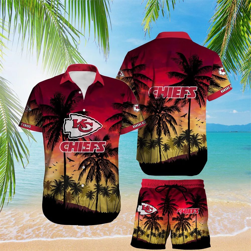 Kansas City Chiefs Hawaiian Shirt Sunset Paradise Design 238754