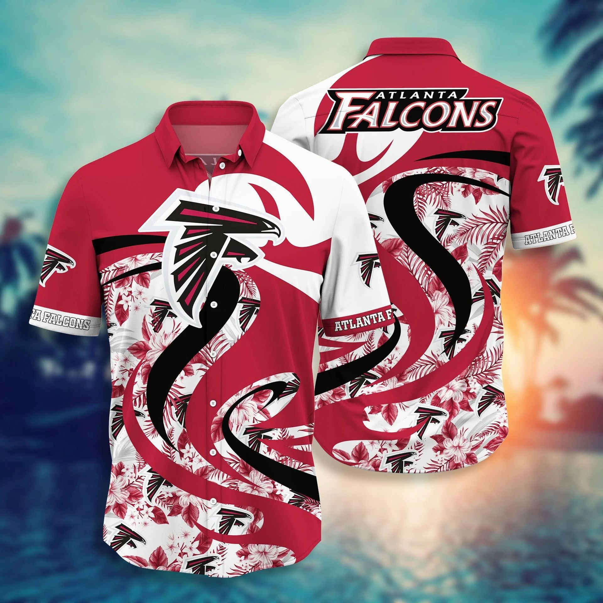 Atlanta Falcons Hawaiian Shirt Swirl Tropics Design 669900