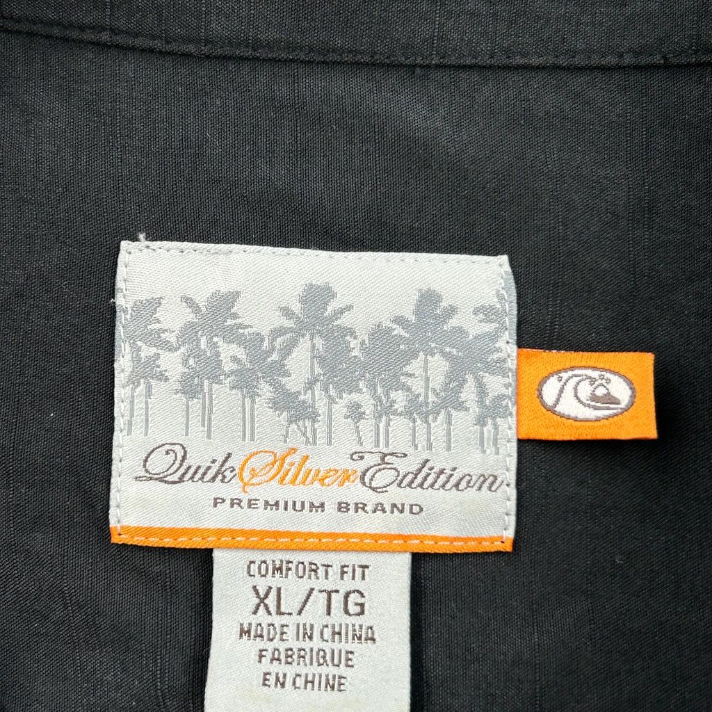 Comfort Fit Quiksilver Hawaiian Shirt - XL Black Cotton