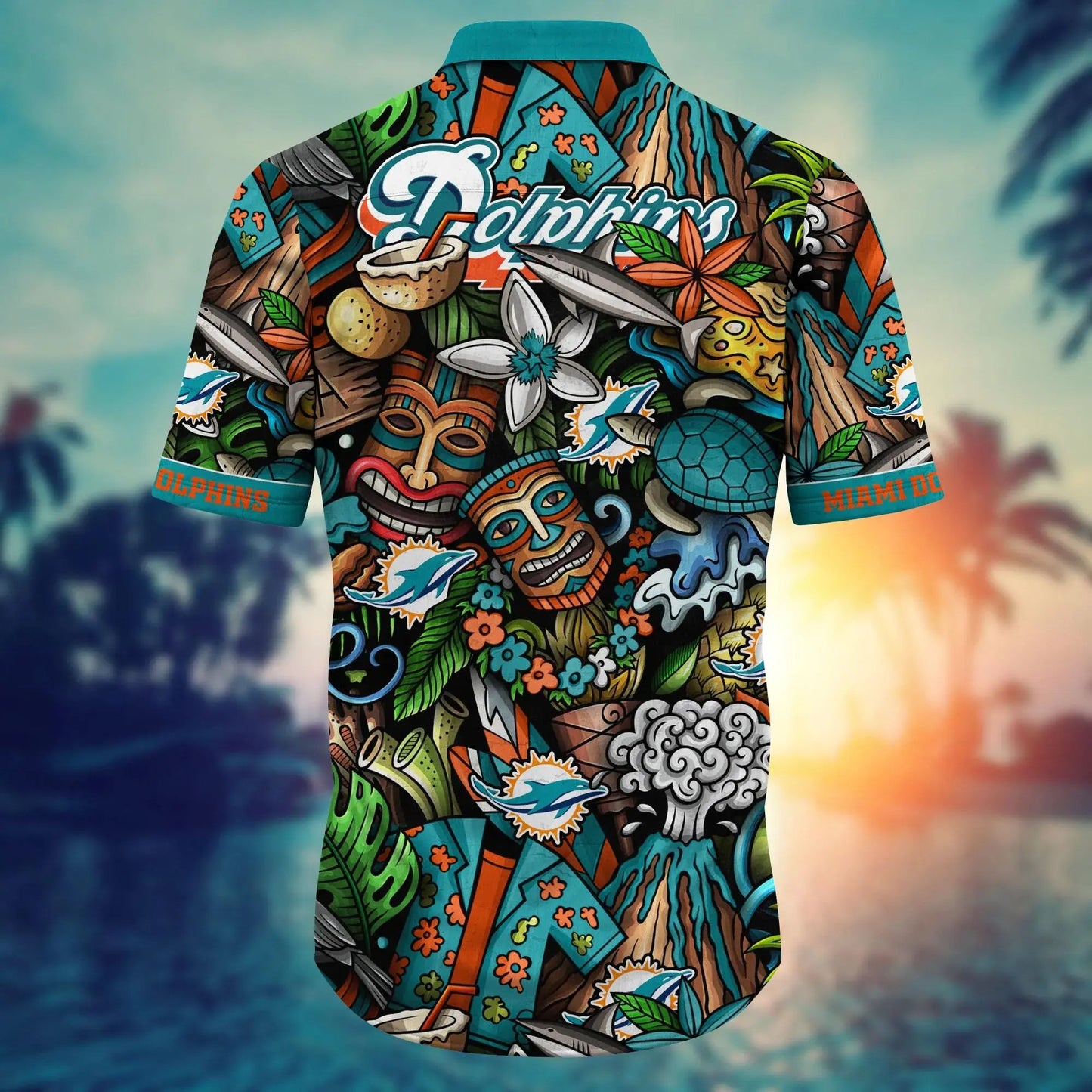 Miami Dolphins Hawaiian Shirt Tiki Island Spirit Design 789757