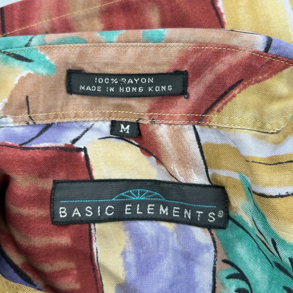 Basic Elements Hawaiian Shirt - Medium Multicoloured Viscose