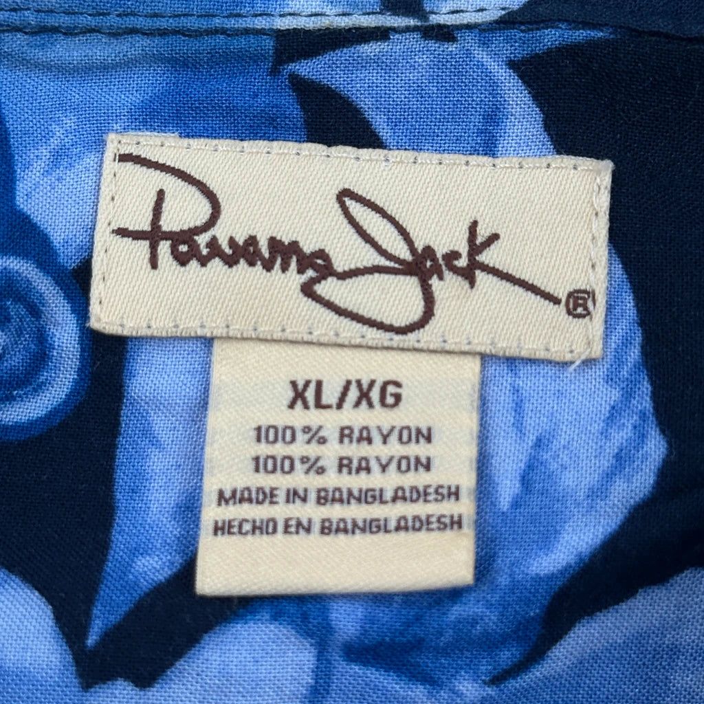Panama Jack Hawaiian Shirt - XL Blue Viscose