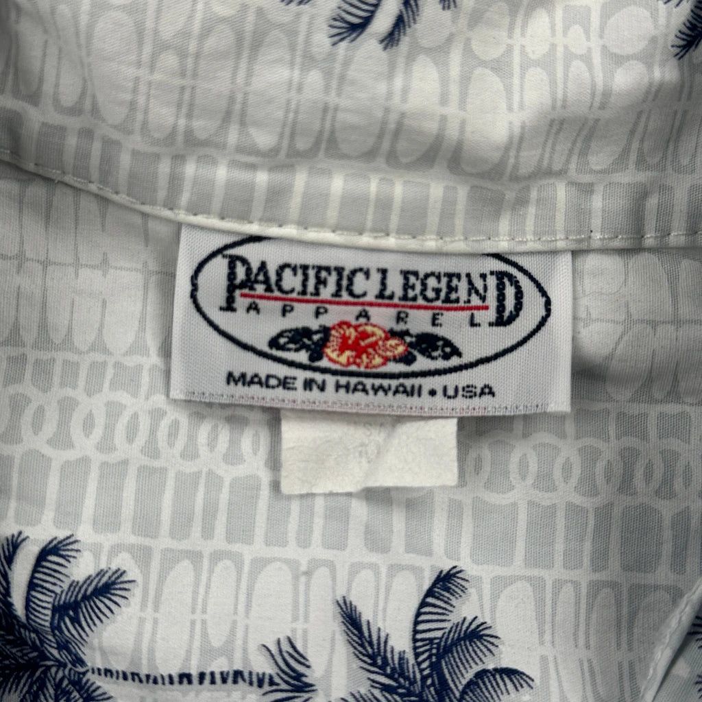 Pacific Legend Hawaiian Shirt - Large White Cotton