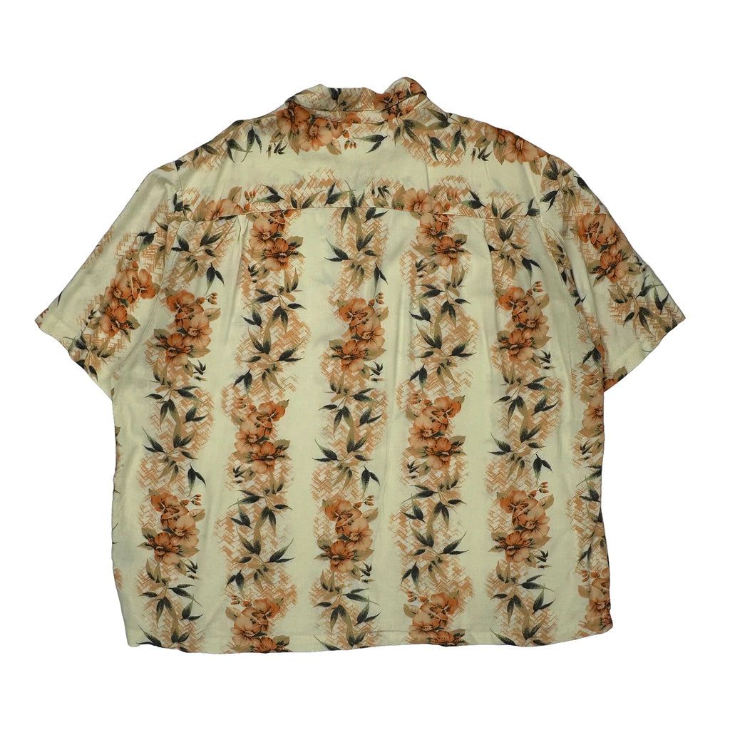 Puritan Floral Hawaiian Shirt - 2XL Orange Viscose