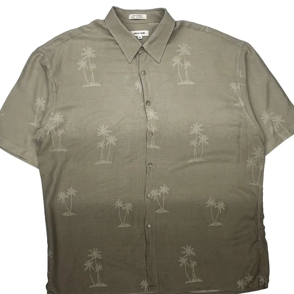 Pierre Cardin Floral Hawaiian Shirt - 2XL Beige Viscose