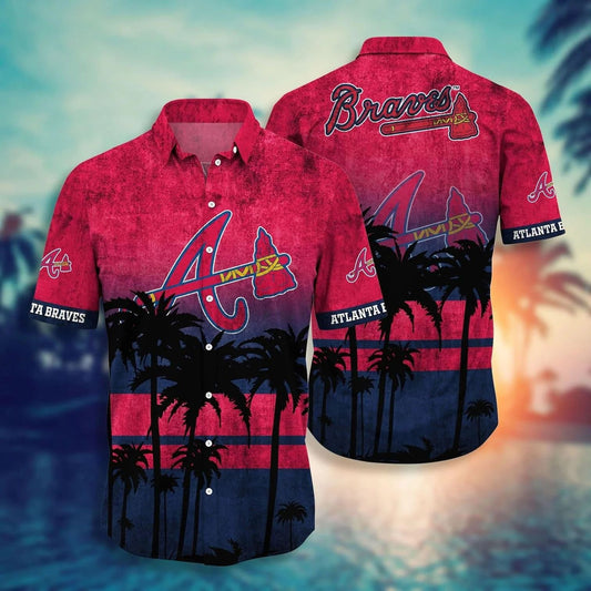 Atlanta Braves Hawaiian Shirt Tropical Horizon Design by