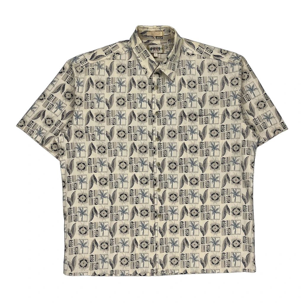 Campia Hawaiian Shirt - Large Cream Cotton