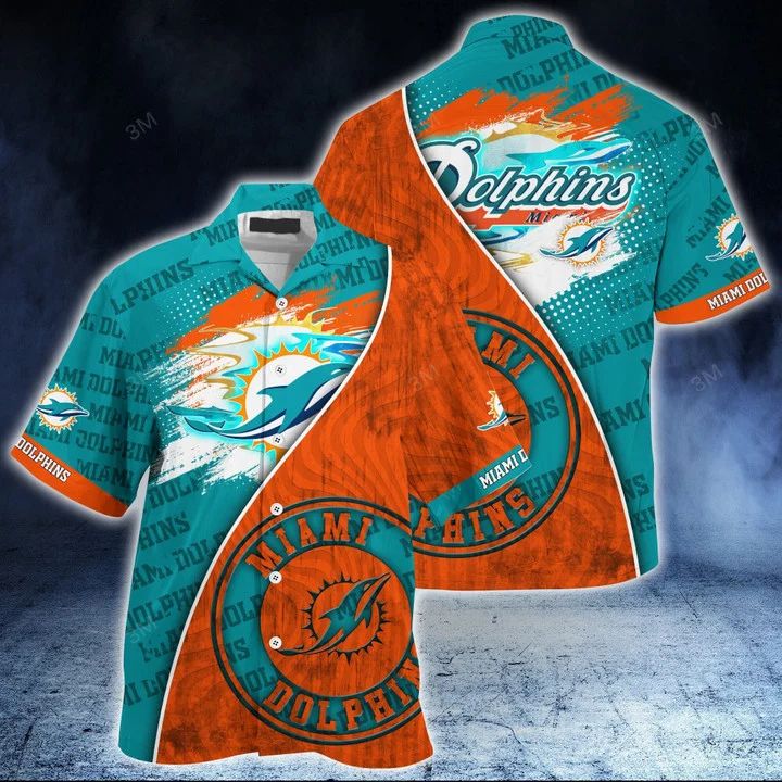 Miami Dolphins Hawaiian Shirt Sunset Splash Design 699695