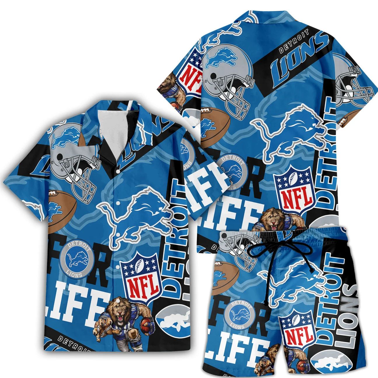 Detroit Lions Hawaiian Shirt For Life 697094