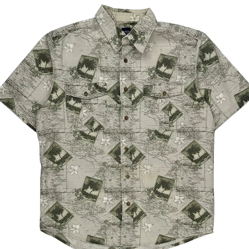 Basic Editions Hawaiian Shirt - Medium Multicoloured Cotton