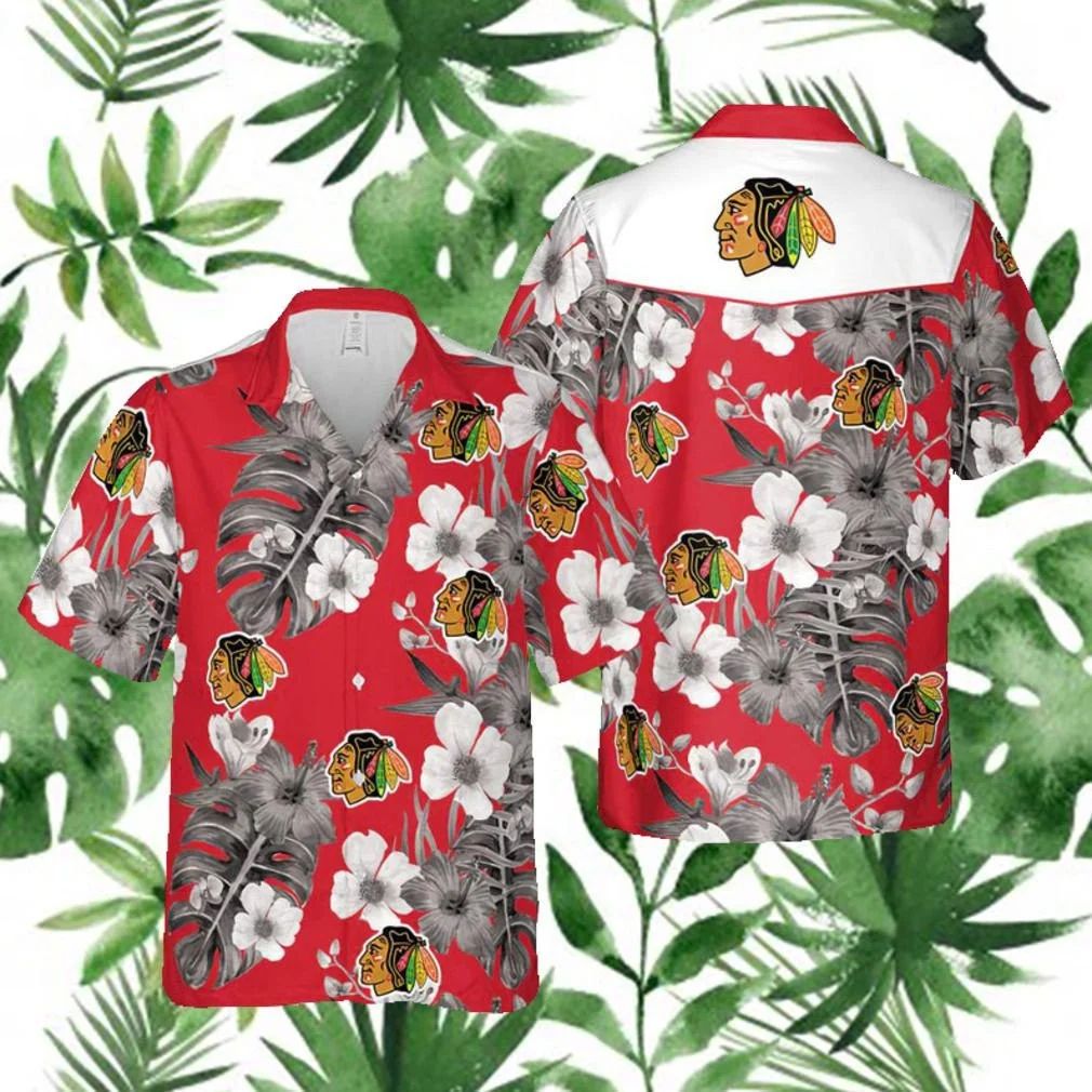 Chicago Blackhawks Hawaiian Shirt Tropical Elegance 282033