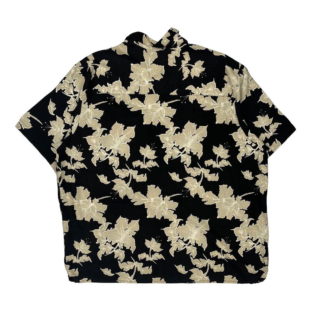Natural Issue Floral Hawaiian Shirt - XL Black Viscose