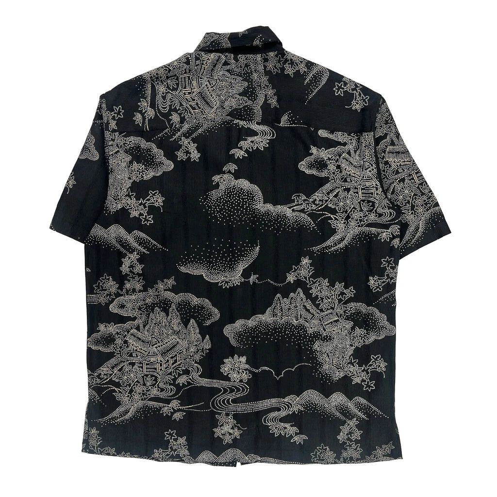 Tori Richard Graphic Hawaiian Shirt - Small White Silk