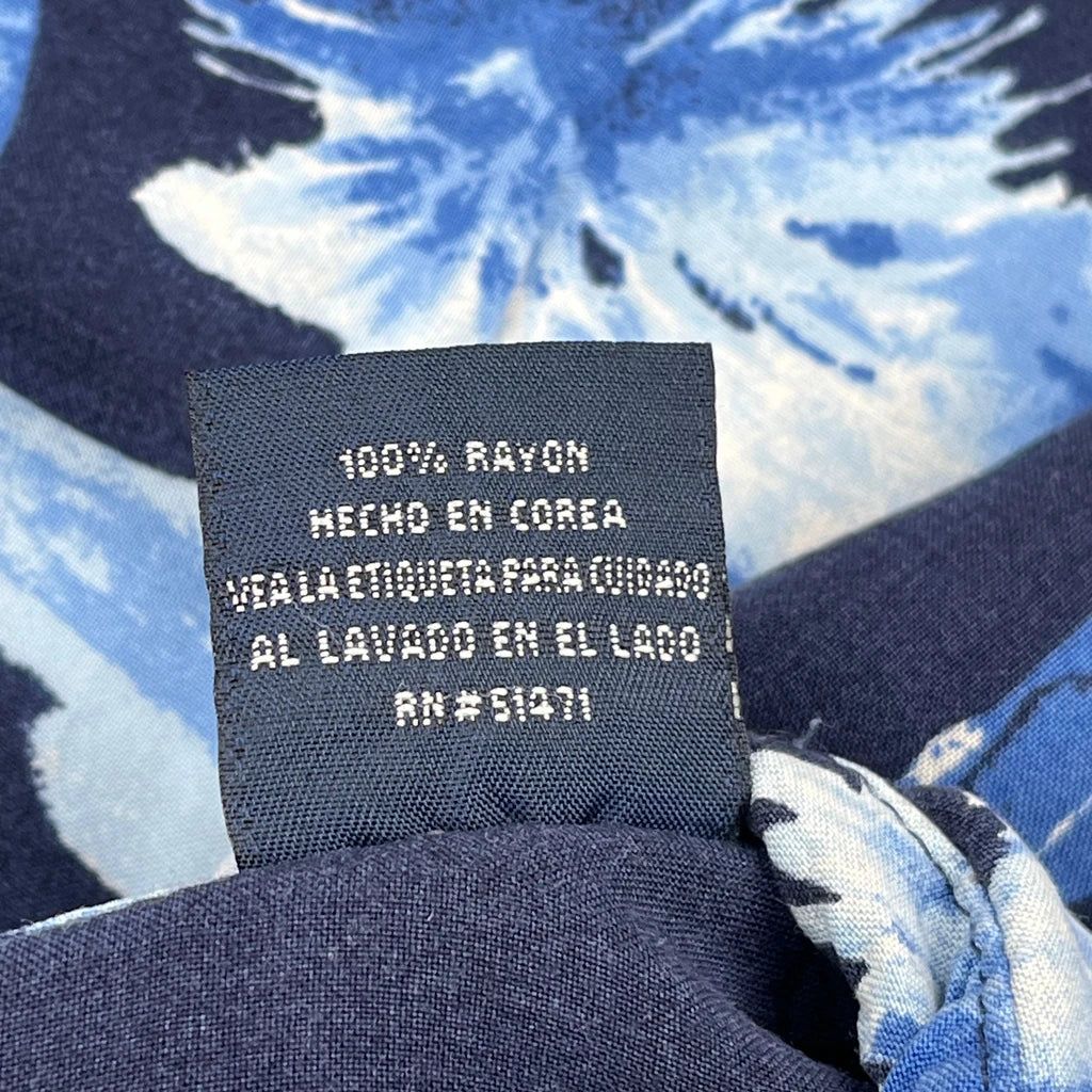 Puritan Hawaiian Shirt - Large Blue Viscose
