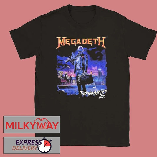 Megadeth This Was Our Life 2026 Latin America Tour Merch Gangster Vic Two Sided T-Shirt