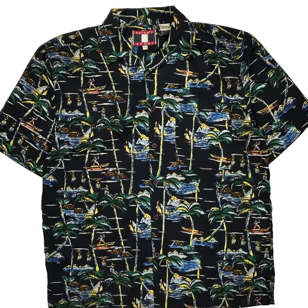 Savante Sport Hawaiian Shirt - Large Multicoloured Viscose