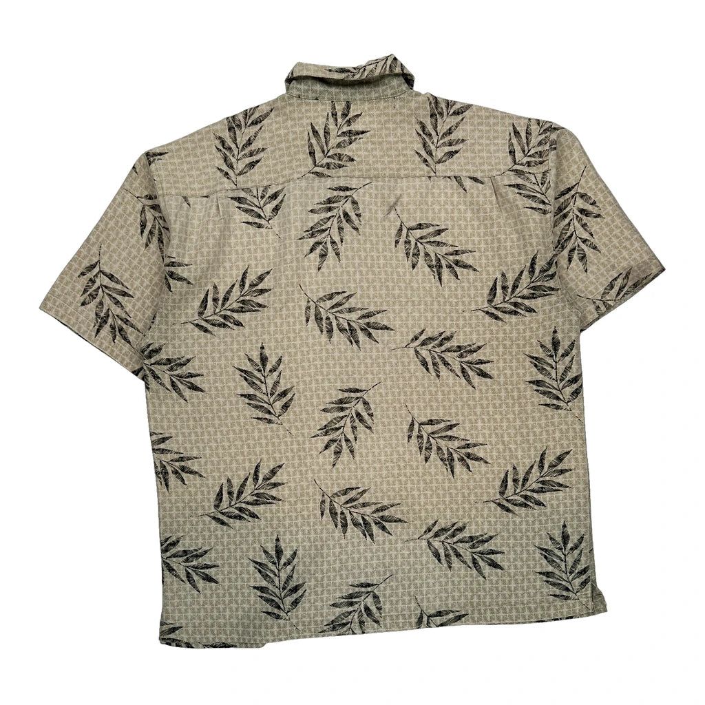 Profilio Classics Floral Hawaiian Shirt - Large Beige Polyester