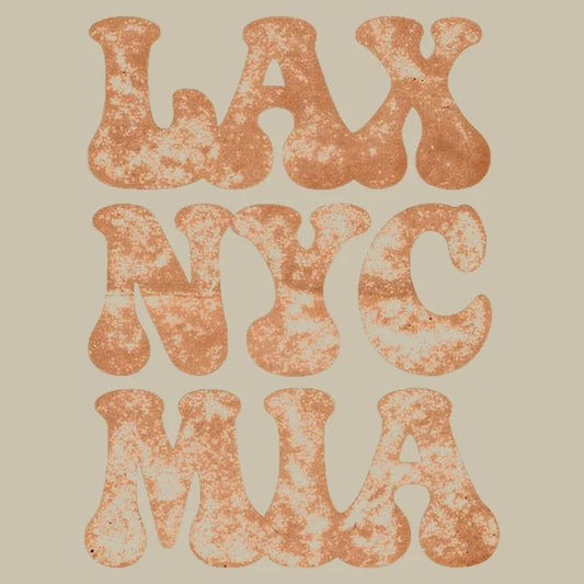 LAX NYC MIA Bold Retro Typography