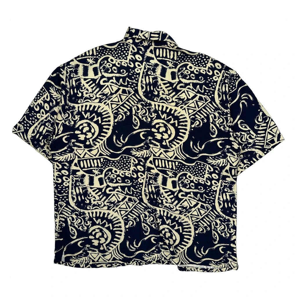 Guess Hawaiian Shirt - XL Black Viscose