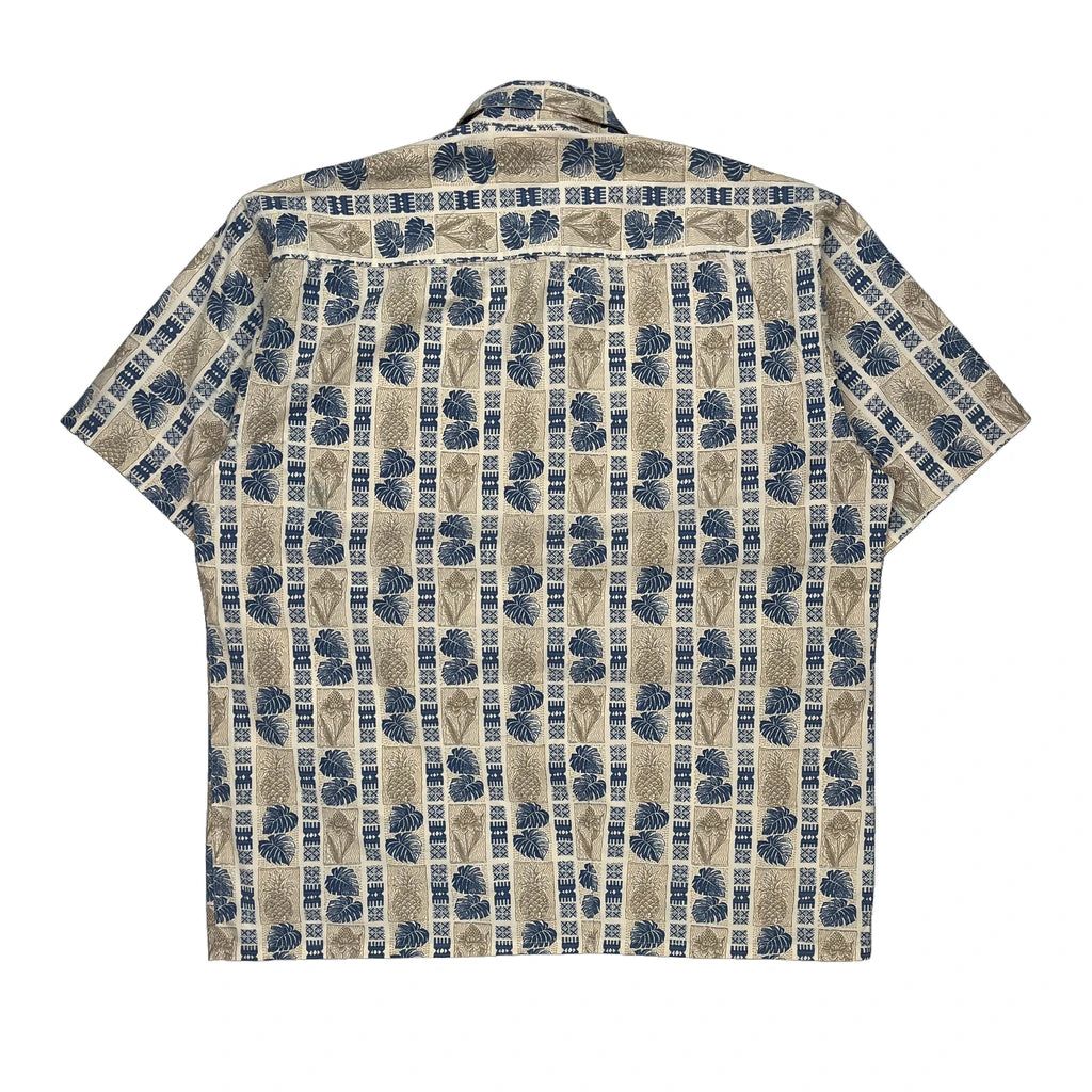 Campia Hawaiian Shirt - Large Beige Cotton