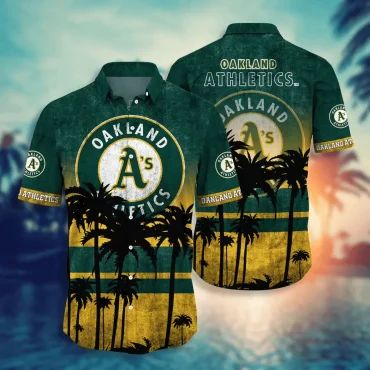 Oakland Athletics Sunset Palm Hawaiian Shirt
