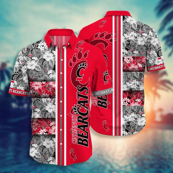 Cincinnati Bearcats Hawaiian Shirt Floral Stripe Design 474805