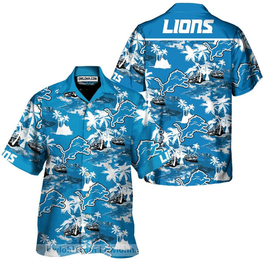 Detroit Lions Hawaiian Shirt Island Voyage Design 763947
