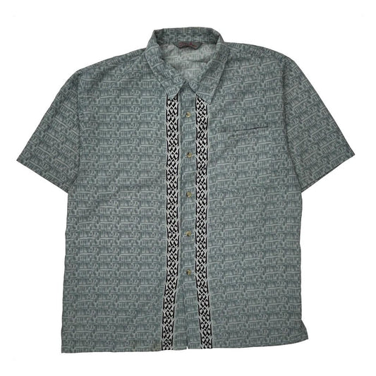 Diss Jeans Hawaiian Shirt - Large Grey Cotton Blend