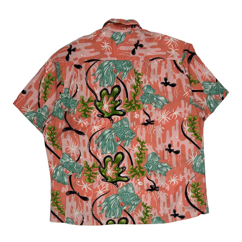 Kalakaua Floral Hawaiian Shirt - Medium Pink Cotton