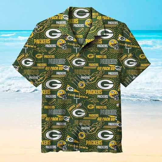 Green Bay Packers Hawaiian Shirt Victory Wave Design 223765