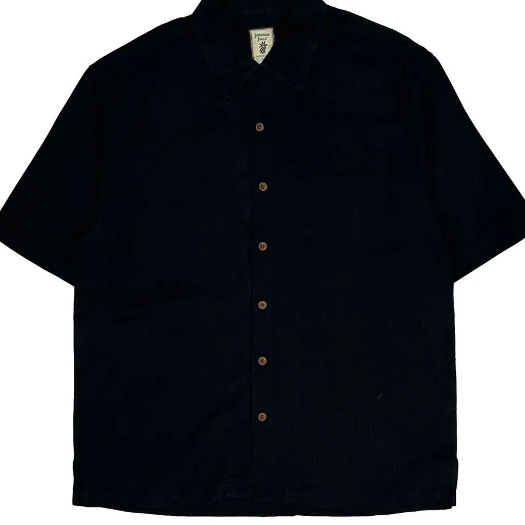 Jamaica Jaxx Hawaiian Shirt - Medium Black Silk