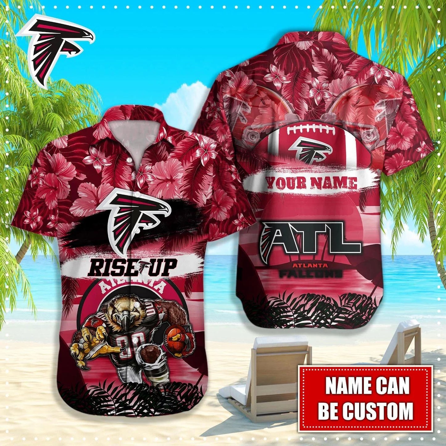 Atlanta Falcons Tropical Hawaiian Shirt Rise Up 105692