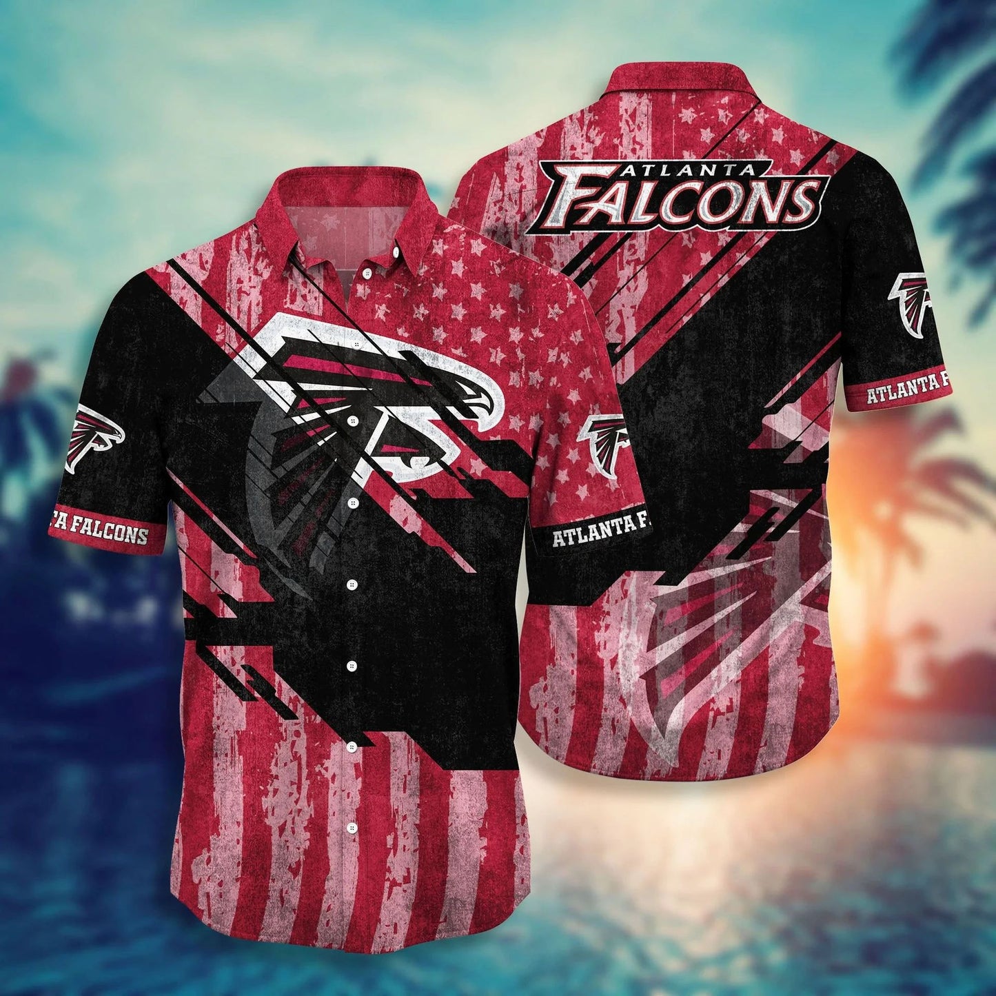 Atlanta Falcons Hawaiian Shirt Stars and Stripes Design 831333