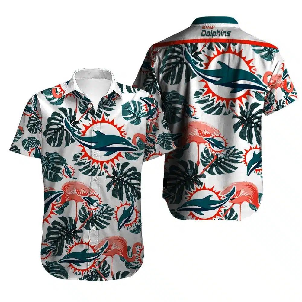 Miami Dolphins Hawaiian Shirt Flamingo Breeze Design 414753