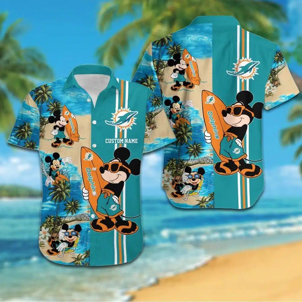 Miami Dolphins Hawaiian Shirt Surf’s Up Design 542236