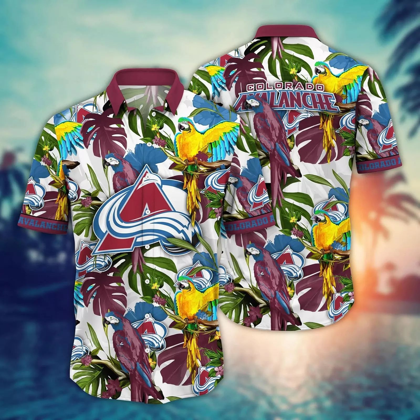 Colorado Avalanche Hawaiian Shirt Tropical Paradise Design 218912