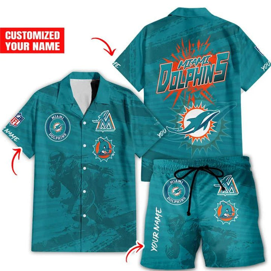 Miami Dolphins Hawaiian Shirt Custom Fan Set 242343