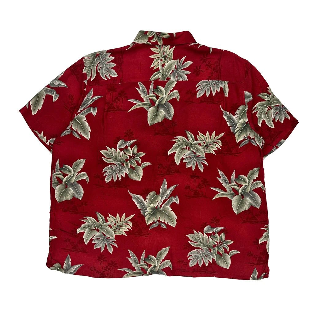 Croft & Barrow Floral Hawaiian Shirt - 2XL Red Cotton